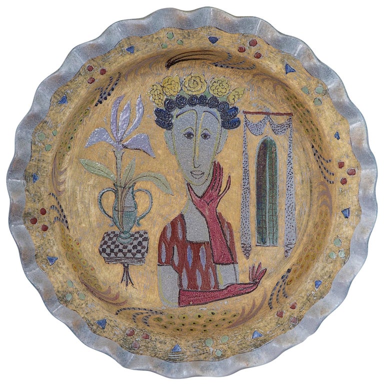 Vintage Birger Kaipiainen Ceramic Platter For Sale
