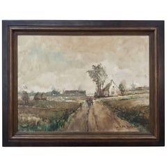Antique Framed Oil Painting on Canvas by Pauwels