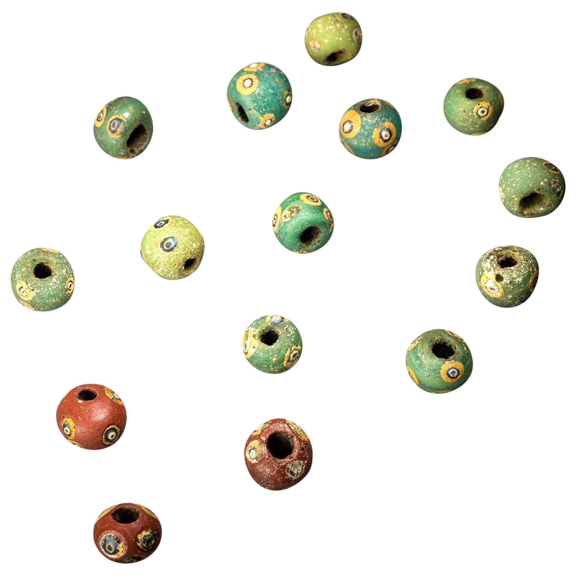 Phoenician Glass Eye Beads, Fine Ancient Jewellery For Sale