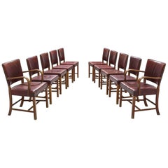 Fritz Hansen Set of Ten Dining Chairs, circa 1940