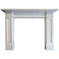 Statuary White Marble Regency Style Fireplace Mantel