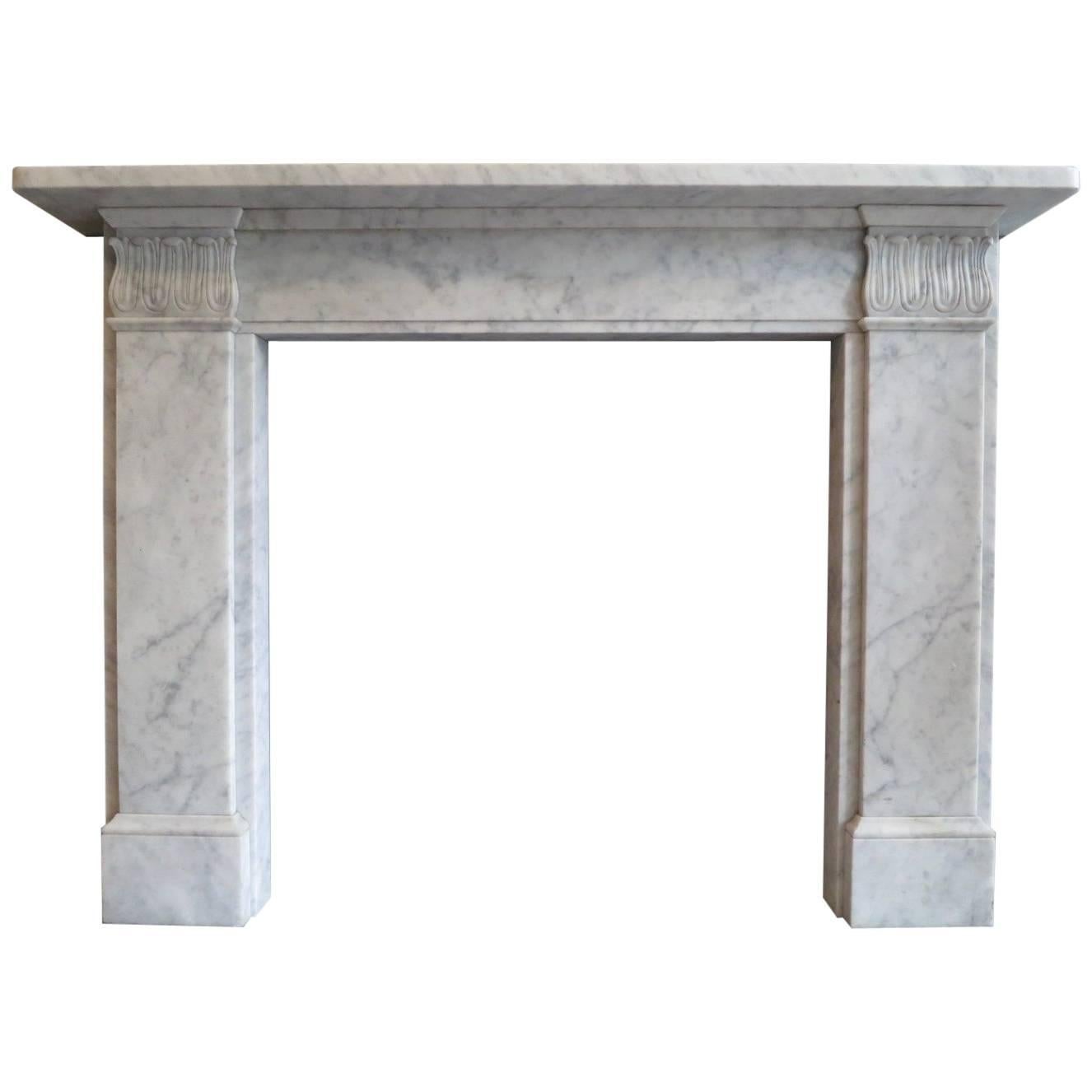 Carrara Marble Regency Style Fireplace Mantel 