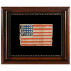 Civil War Ear Antique American Parade Flag with 36 Stars in Dancing Rows