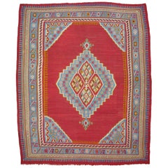 Großer antiker Oushak-Kilim-Teppich