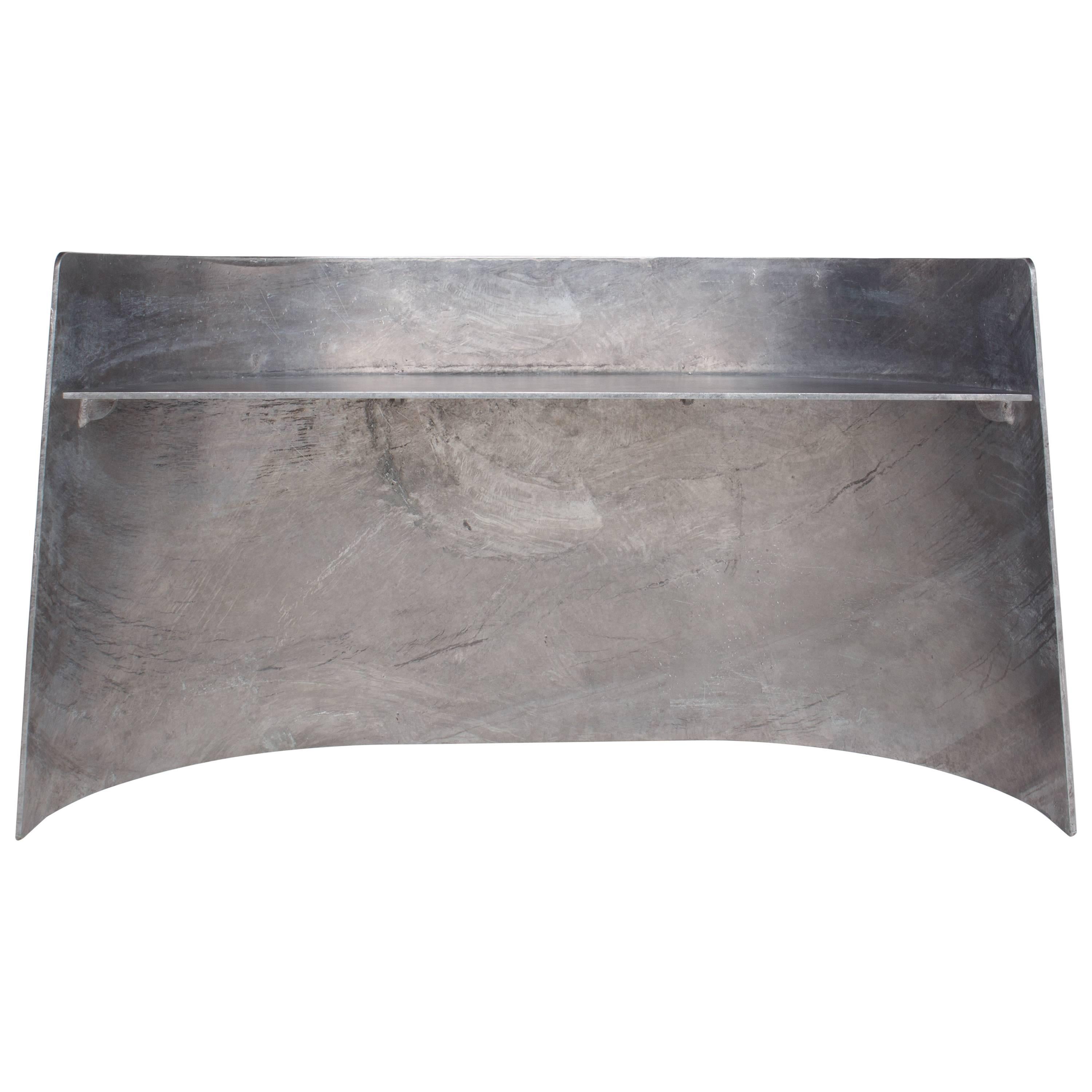 Sentry Bench in Hot-Dipped Galvanized Steel for Foyer by Jonathan Nesci For Sale