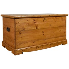 Antique, Pine Trunk, English, Victorian, Blanket Chest, Circa 1900