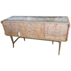 Art Deco Buffet Sideboard in Quilted Maple