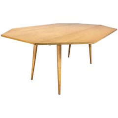 Retro Paul McCobb Octagonal Drop-Leaf Maple Dining Table
