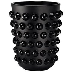 Lalique Mossi Grand Vase in cristallo nero