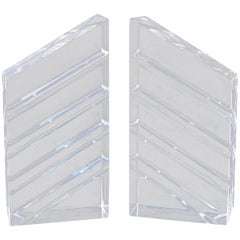 Pair of Lucite / Acrylic Sculptural Bookends by Astrolite