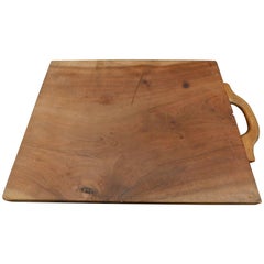 Antique French Wild Cherry Wood Cutting board Made From One Wide Plank.