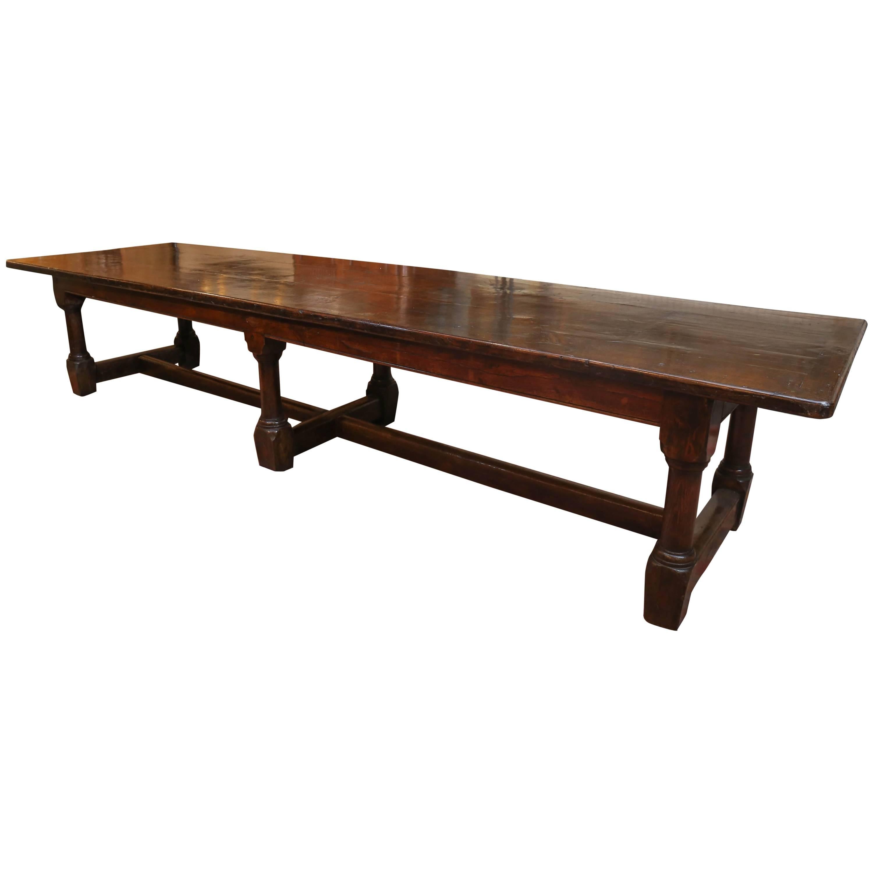 George I Early 18th Century English Oak Refectory Table For Sale