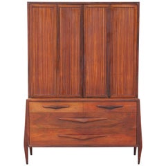 Modern Rosewood Danish / Italian Hutch Cabinet