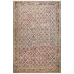 Handwoven Antique Persian Rug Featuring a Yazd Design
