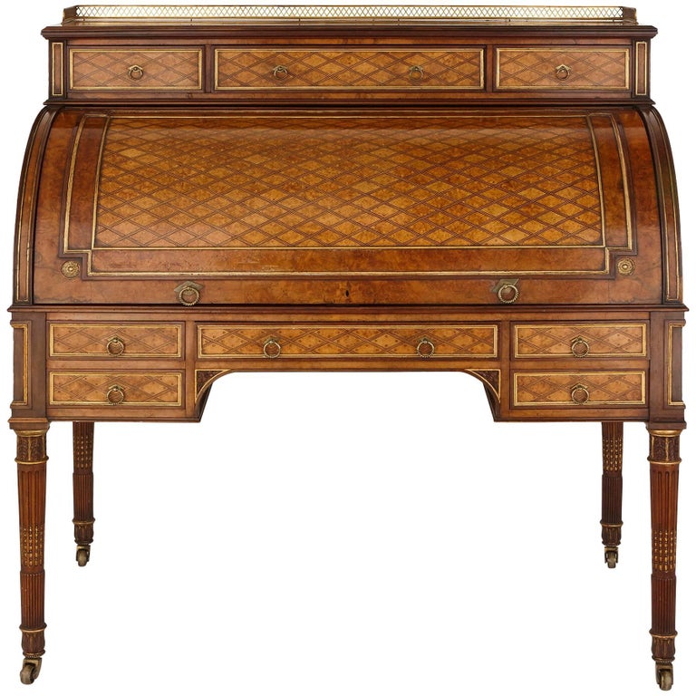 Donald Ross Style Walnut Roll Top Bureau Desk For Sale At 1stdibs