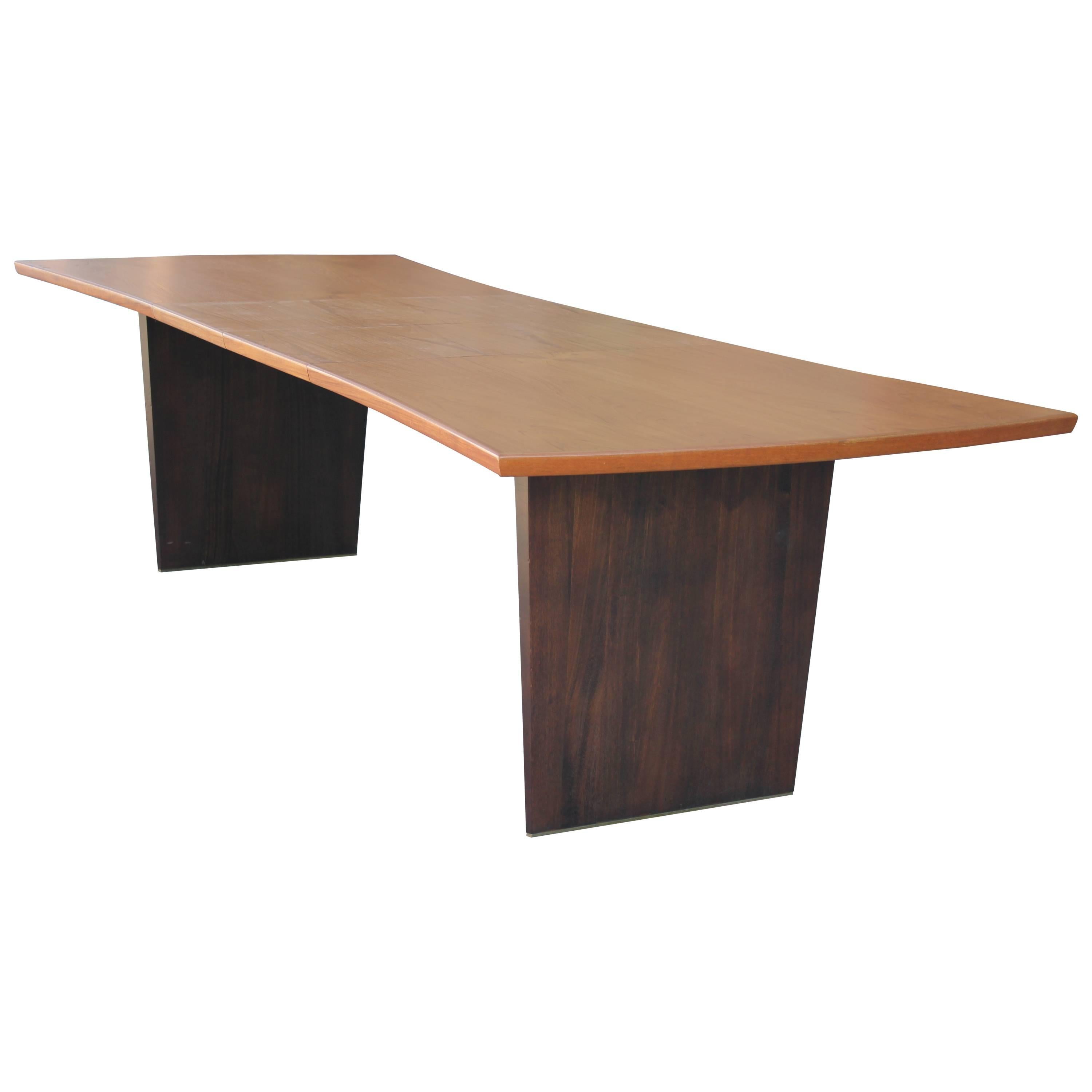 Modern Harvey Probber Rosewood and Teak Two-Leaf Bow Tie Dining Table