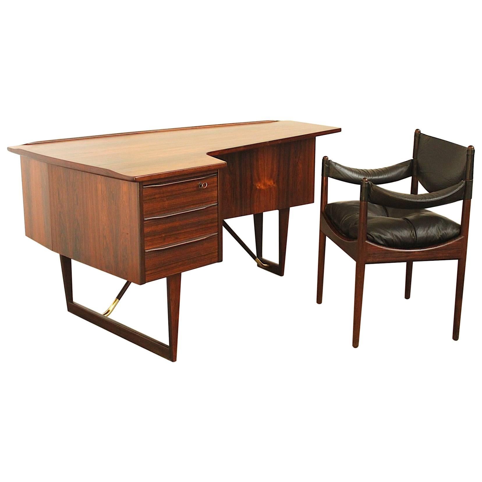 Writing Desk by Peter Lovig Nielsen for Hedensted, and Kristian Vedel Chair For Sale