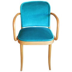Modern Josef Hoffmann Thonet No 811 Turquoise Velvet Dining Chair