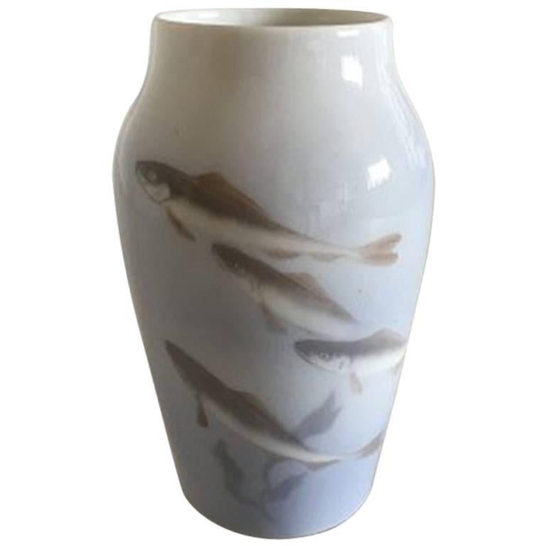 Royal Copenhagen Art Nouveau Vase with Fish #89/88B