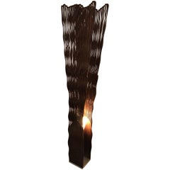 Floor Lamp by Pyka-Leone, Abstract Organic Carved Olive Wood, Italy