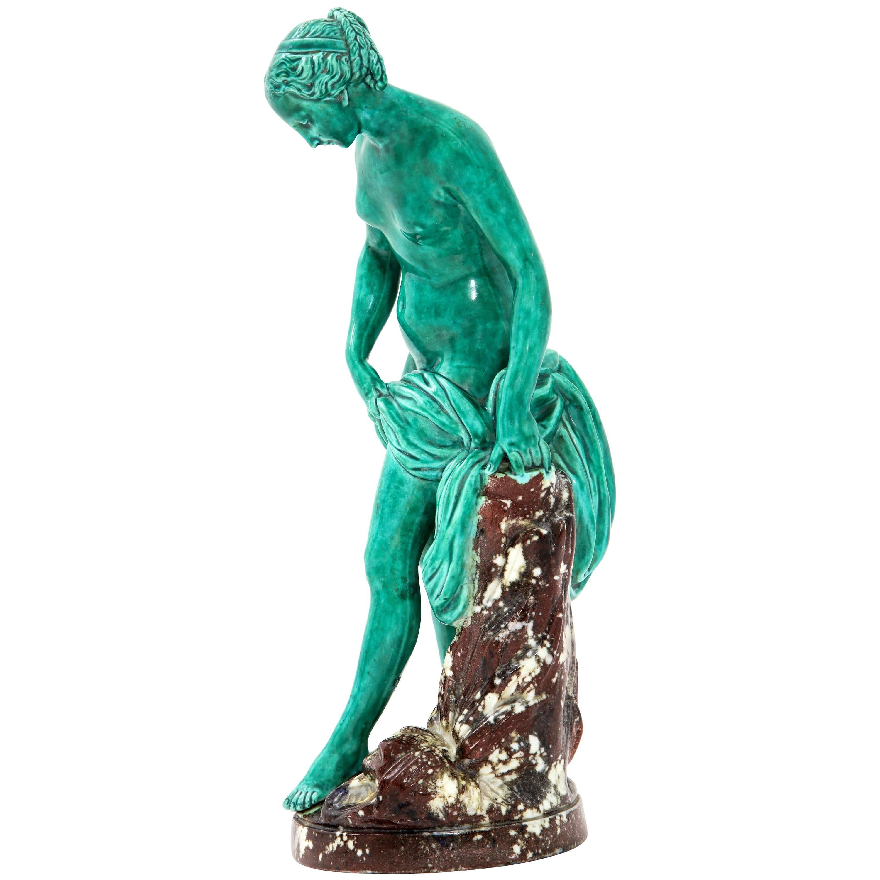 French Majolica Sculpture of Diana circa 19th Century