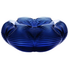 Lalique Zaha Hadid Fontana Bowl Midnight Blue Crystal Numbered Edition