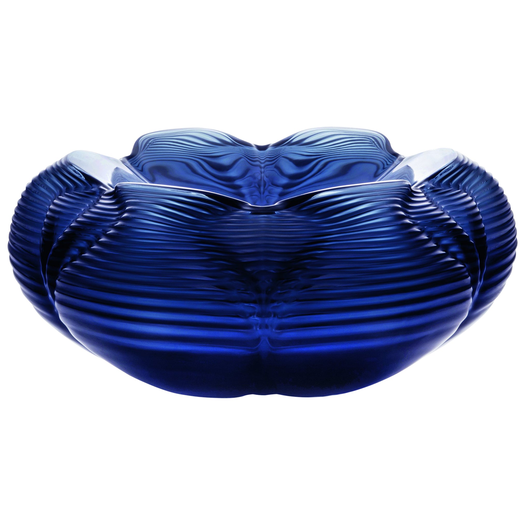 Lalique Zaha Hadid Manifesto Vase Midnight Blue Crystal Numbered Edition For Sale at 1stDibs