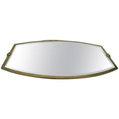 English Art Deco Brass Mirror