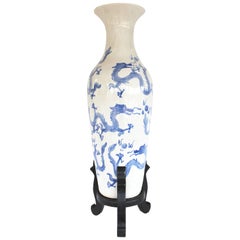 Large Chinese Blue and White Floor Vase