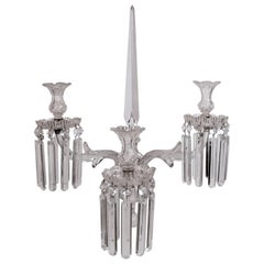 Large Scale 19th Century English Cut Crystal Single Sconce