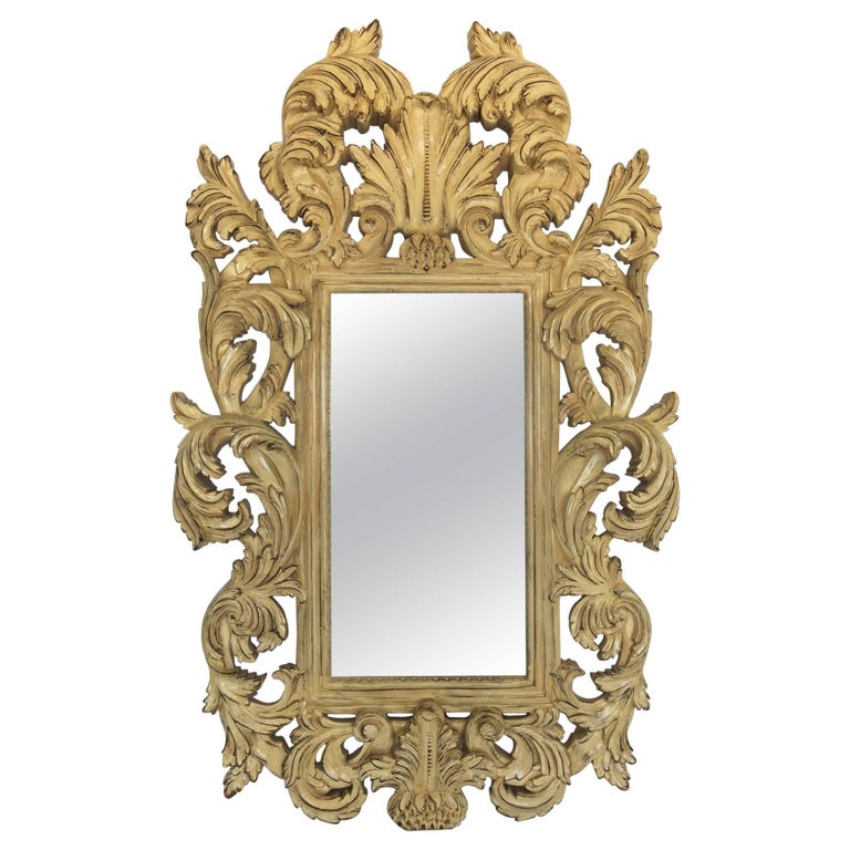 French Provincial Rococo Style Wall Mirror For Sale at 1stDibs