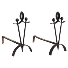 Pair of Tapered Andirons, France