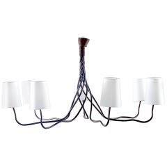 Retro Extra Large Seven-Light Hand-Wrought Iron Chandelier