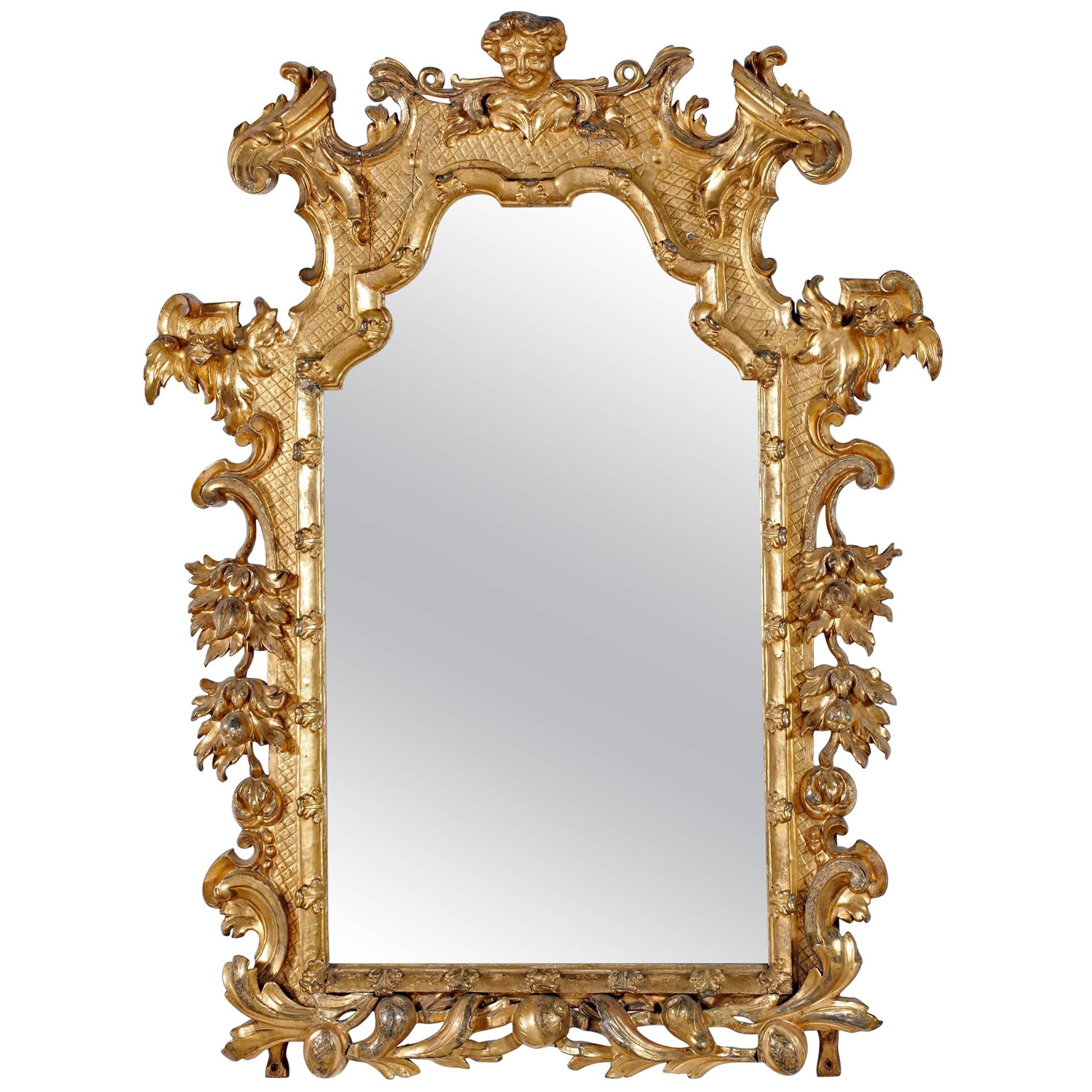 Fine & Rare Mid 18th Century Gilt wood Mirror
