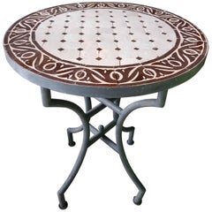 24" Brown / White Moroccan Mosaic Table - CR4