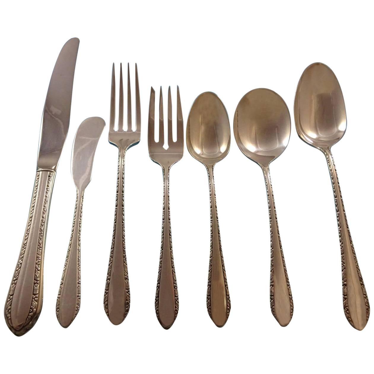 Wild Flower by Royal Crest Sterling Silver Flatware Set for 8 Service 65 Pieces For Sale