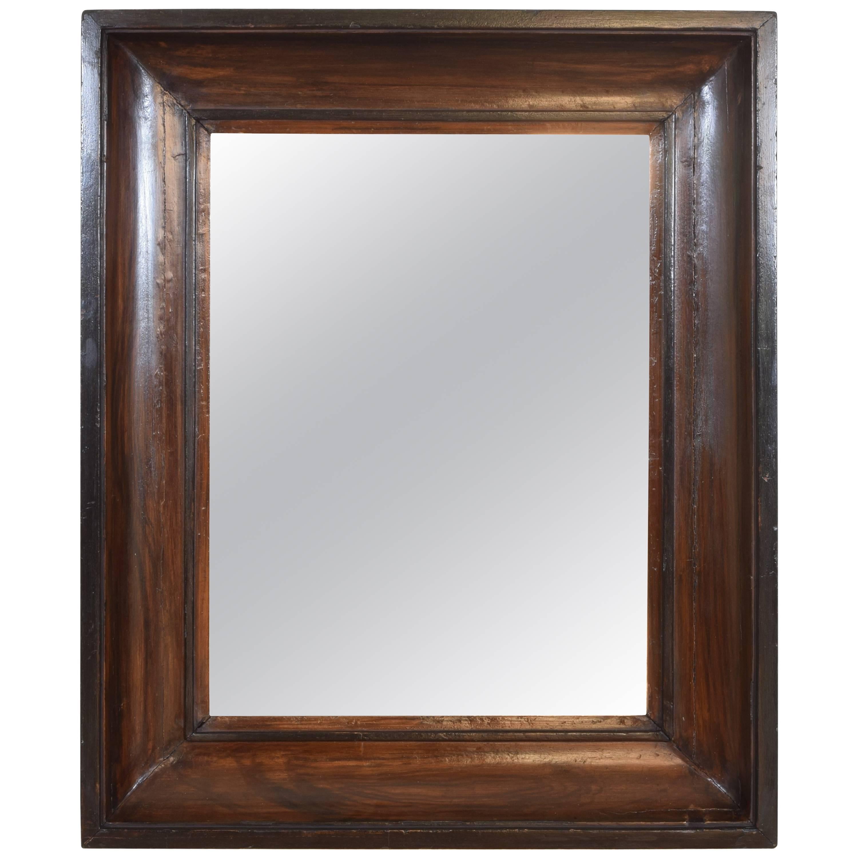 French Faux Grain Painted and Ebonized Wall Mirror, 19th cen.