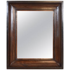 Antique French Faux Grain Painted and Ebonized Wall Mirror, 19th cen.
