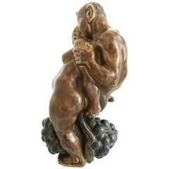Kai Nielsen Stoneware Figurine No. 23 of Pan with Woman and Grapes