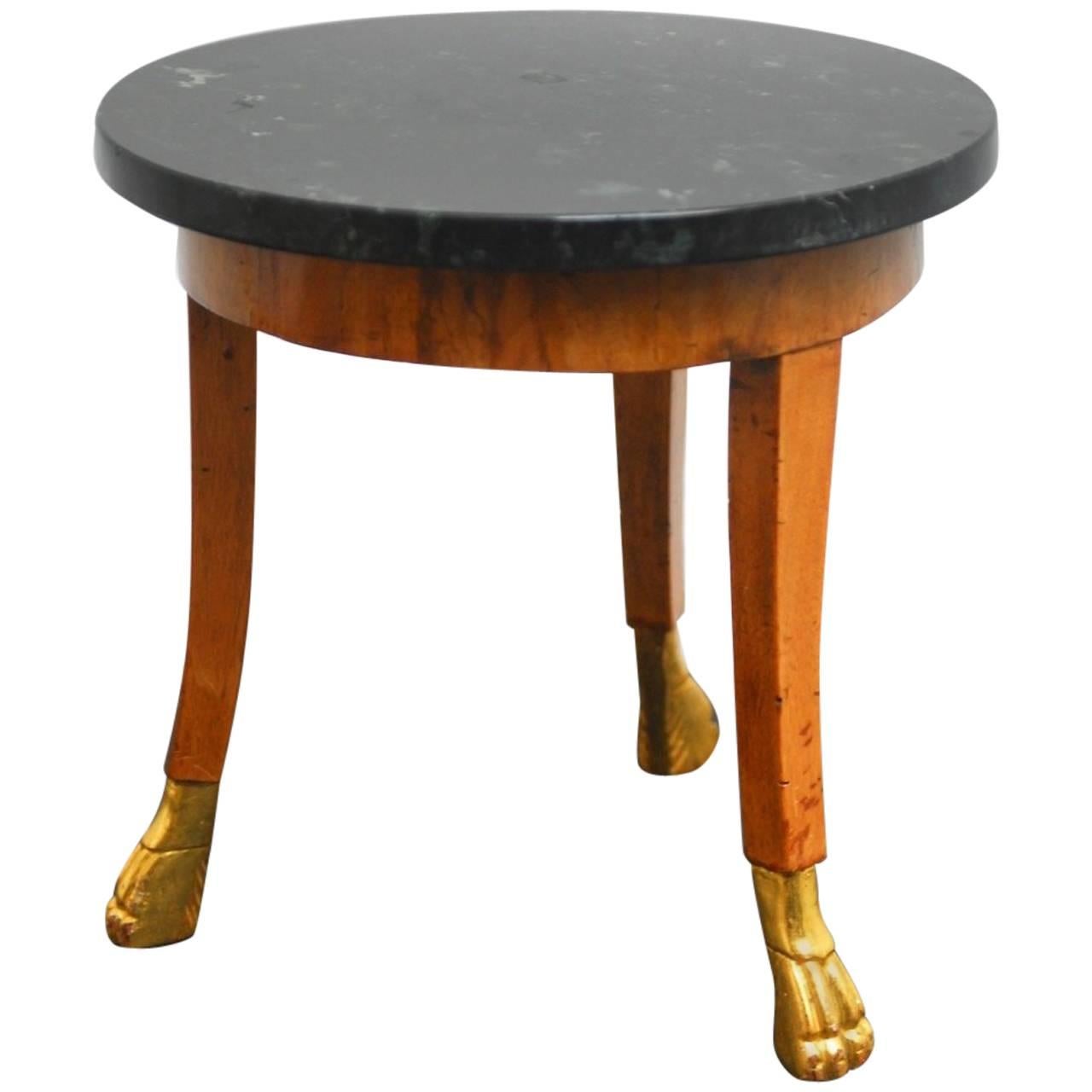 Neoclassical Style Marble Top Drinks Table