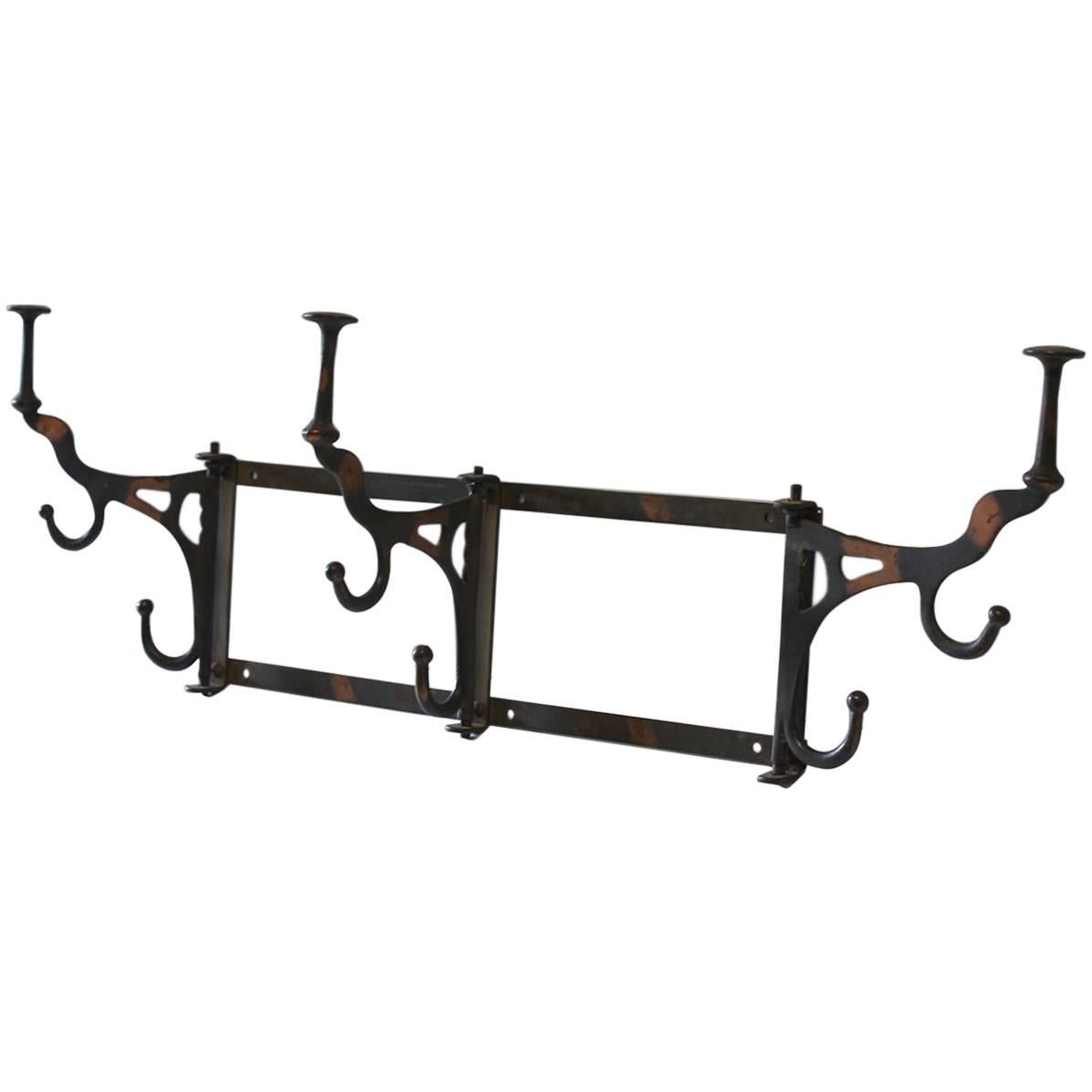 Antique Coat And Hat Wall Rack, two available For Sale