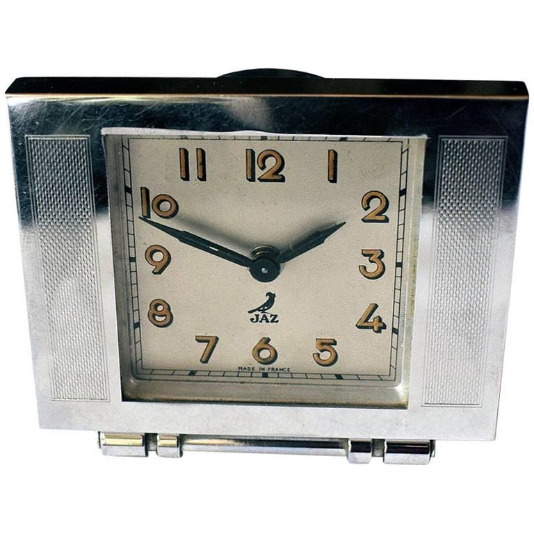 French Art Deco Alarm Clock by JAZ at 1stDibs