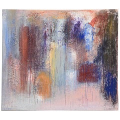 Danish Abstract Composition by John Wurtz Oil on Canvas, 1992