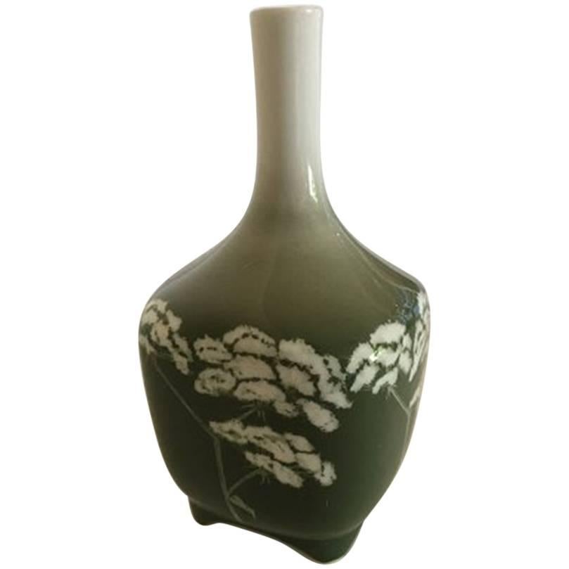Royal Copenhagen Art Nouveau Vessel Vase No. 439/135 with Angelica Sylvestris For Sale