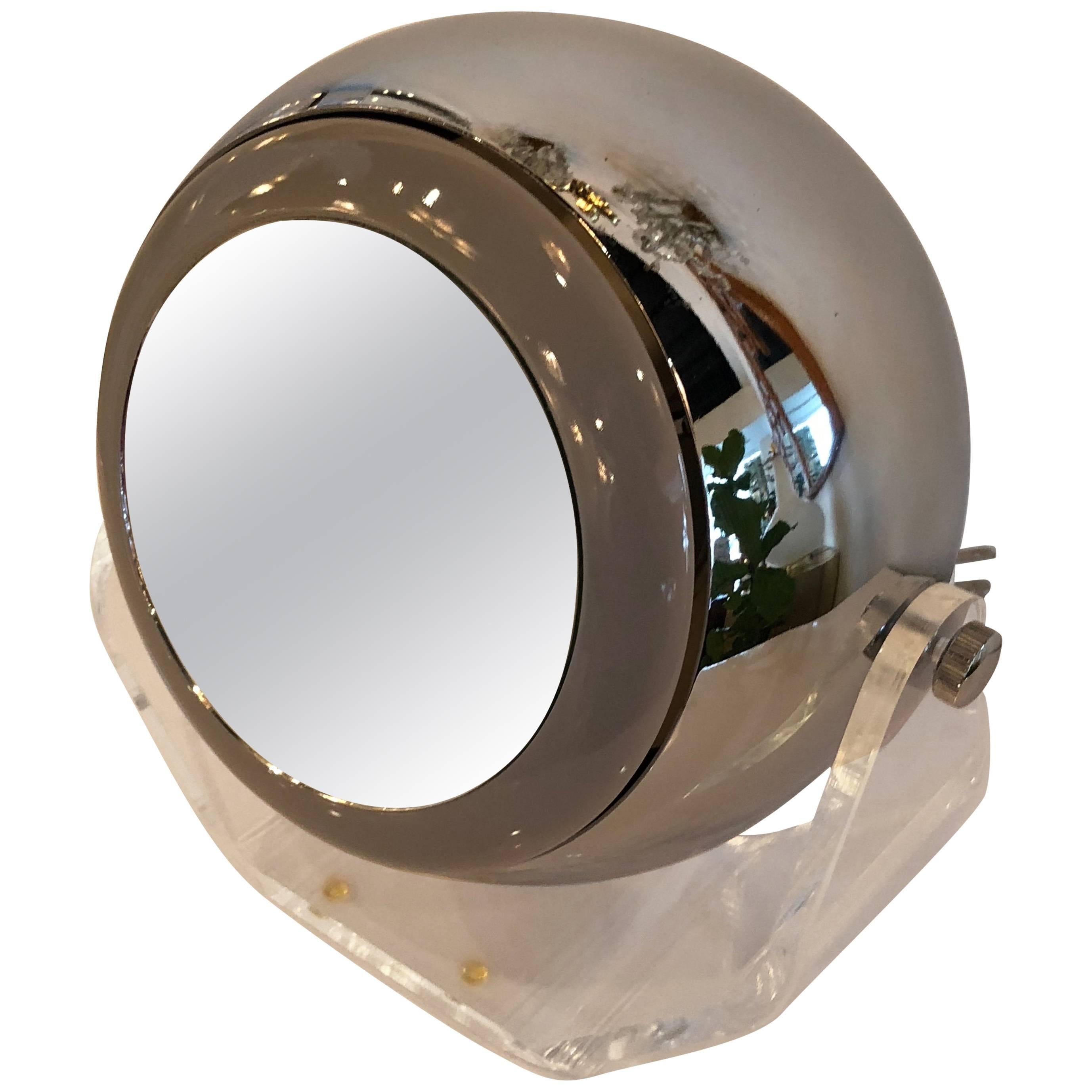 Robert Sonneman Lucite Eyeball Mirror Vanity Table Lamp Light Makeup Swivel