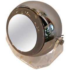 Retro Robert Sonneman Lucite Eyeball Mirror Vanity Table Lamp Light Makeup Swivel