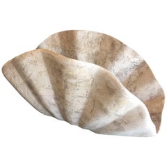 Tessellated Stone Clam Shell Shaped Magazine Rack by Marquis of Beverly Hills