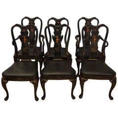 Drexel Heritage Chinoiserie Dining Room Chairs, Set of Six