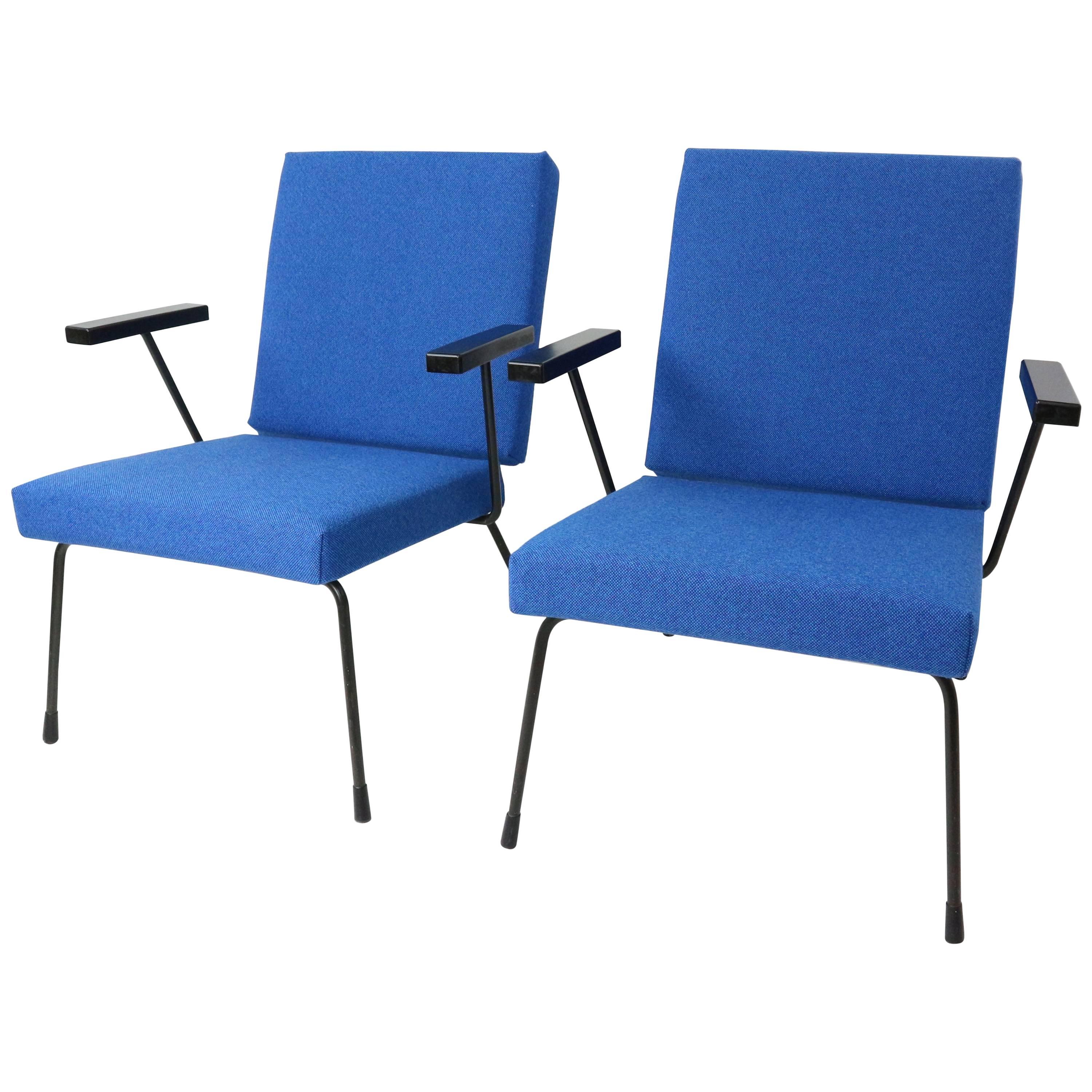 Set of Two Wim Rietveld 1407 Lounge Chairs for Gispen New Upholstery