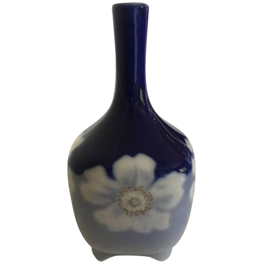 Royal Copenhagen Art Nouveau Vessel Vase No. 367/135 with Flower Decoration For Sale